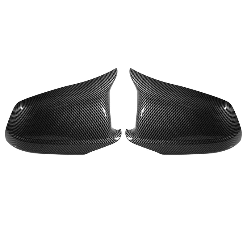 X AUTOHAUX Pair Car Exterior Rear View Mirror Covers Cap Replacement for BMW 5 Series F10 F11 F18 528i 530i 535i 550i 2011-2013 Carbon Fiber Pattern Black Carbon Fiber