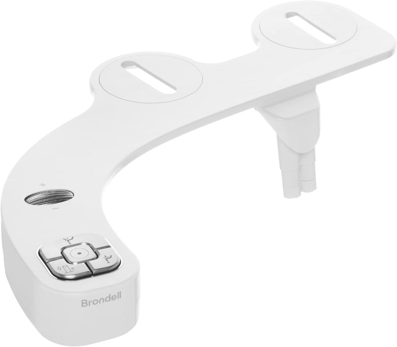 Brondell FSP-250 FreshSpa Thinline Precision Essential Bidet Attachment for Toilet Seats with Adjustable Water Pressure, Side Arm Control, Thin Profile, White (Dual Nozzles) Dual Nozzle