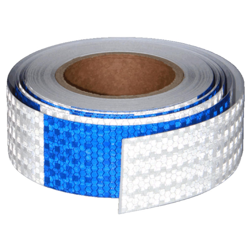 Reflective Tape Blue White 2 Inch x 68 Feet, Outdoor Waterproof Warning Reflector, Night Safety Stickers for Vehicles 2"X68ft Blue White+- 1