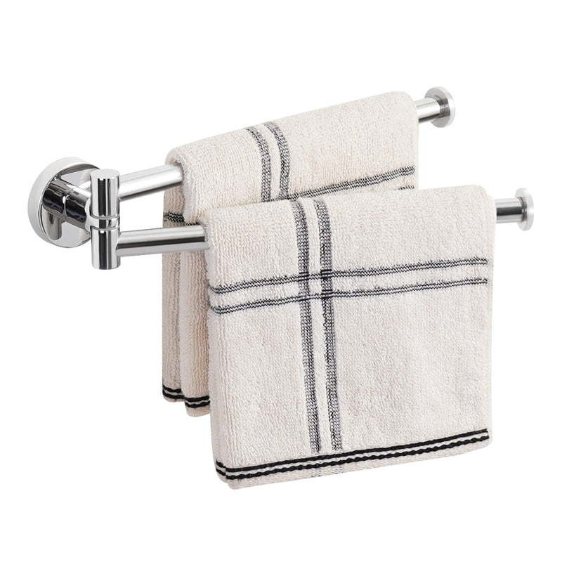 KES Swivel Towel Bar for Bathroom 9-Inch Kitchen Swing Out Double Towel Bar 2-Arm Kitchen Wall Mounted SUS 304 Stainless Steel Polished, A2106S23 Polished Finish