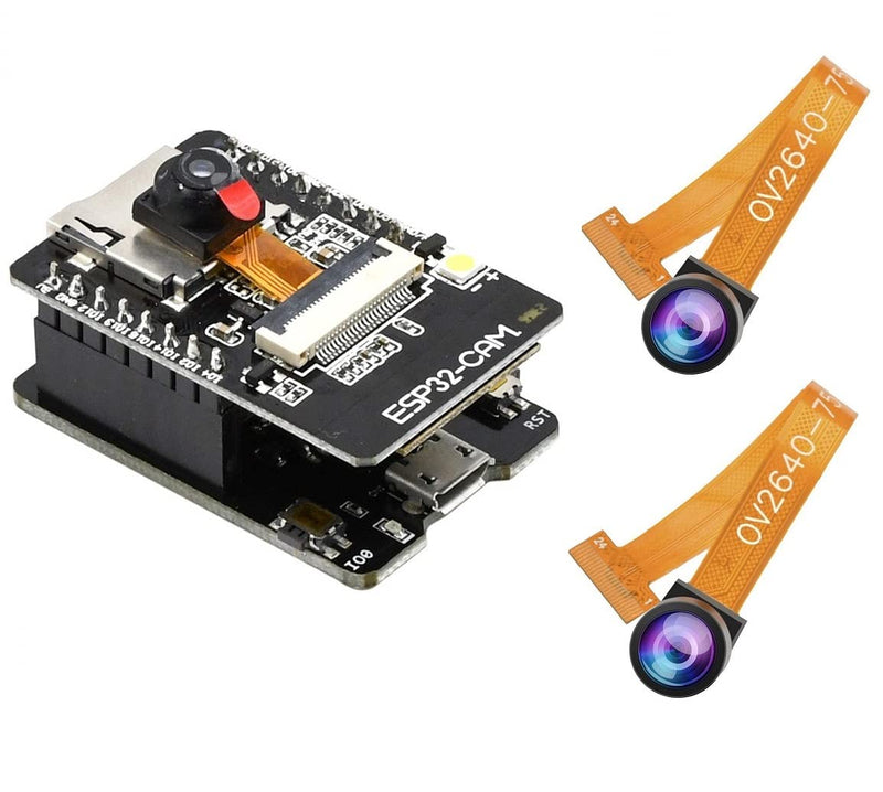 Aideepen ESP32-CAM W-BT Board ESP32-CAM-MB Micro USB to Serial Port CH-340G with OV2640 2MP Camera Module Dual Mode+2PCS OV2640 Camera 160° Wide-Angle Lens