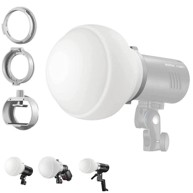 Godox ML-CD15 Diffusion Dome Kit - Flash Light Diffuser for Godox V1 V100 AD100PRO AD200Pro II V860III V850II TT685II TT685 TT600 TT560II TT520II ML30 ML30Bi ML60 ML60Bi AD300PRO AD400PRO