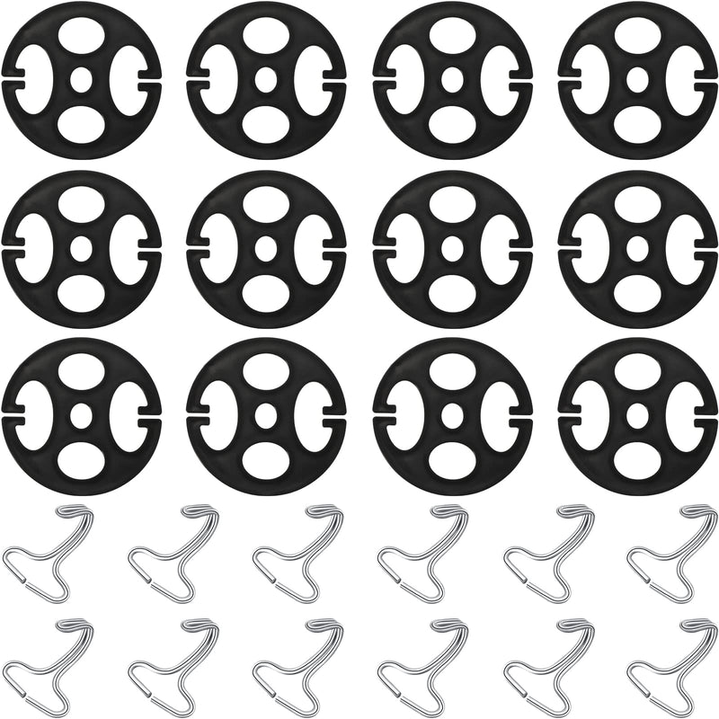 24 Pieces Car Seat Cover Plum Plate Metal Hook,12 Pcs Plastic Car Seat Covers Chucks,12 Pcs Metal Hooks Locking Clip Plastic Card Fixed Fastener Buckle for Seat Replacements Accessories(Black) Black