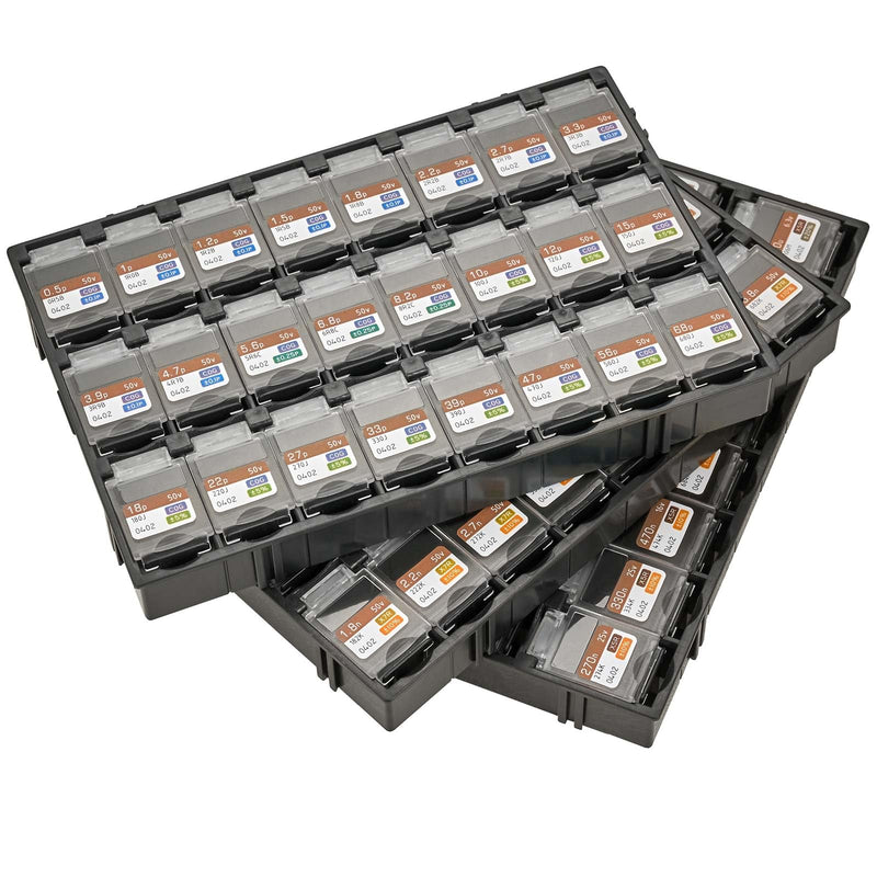 Chip Capacitor Design Kit, EIA 0402 Size, 0.5pF-10uF Capacitance, 72 Values, 7200PCS, RoHS Compliant EIA 0402 Capacitors