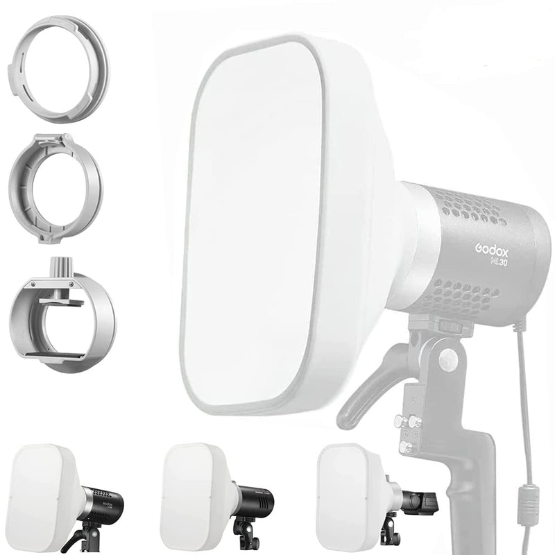 Godox ML-CS1625 Soft Tent Kit Flash Diffuser with 3 Adapters Compatible for godox V1 AD100PRO AD200PRO V860III V860II V850II TT685II TT685 TT600 TT560II TT520II TT660S AD300PRO White-CS1625