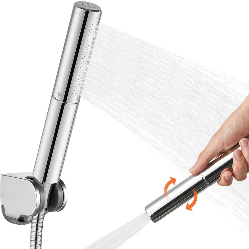 Heyalan Brass 2 in1 Function Handheld Spray Hand Shower High Pressure Handheld Sprinklert Shower Wand with Shower Hose and ABS Hand Shower Holder, Polished Chrome Basic