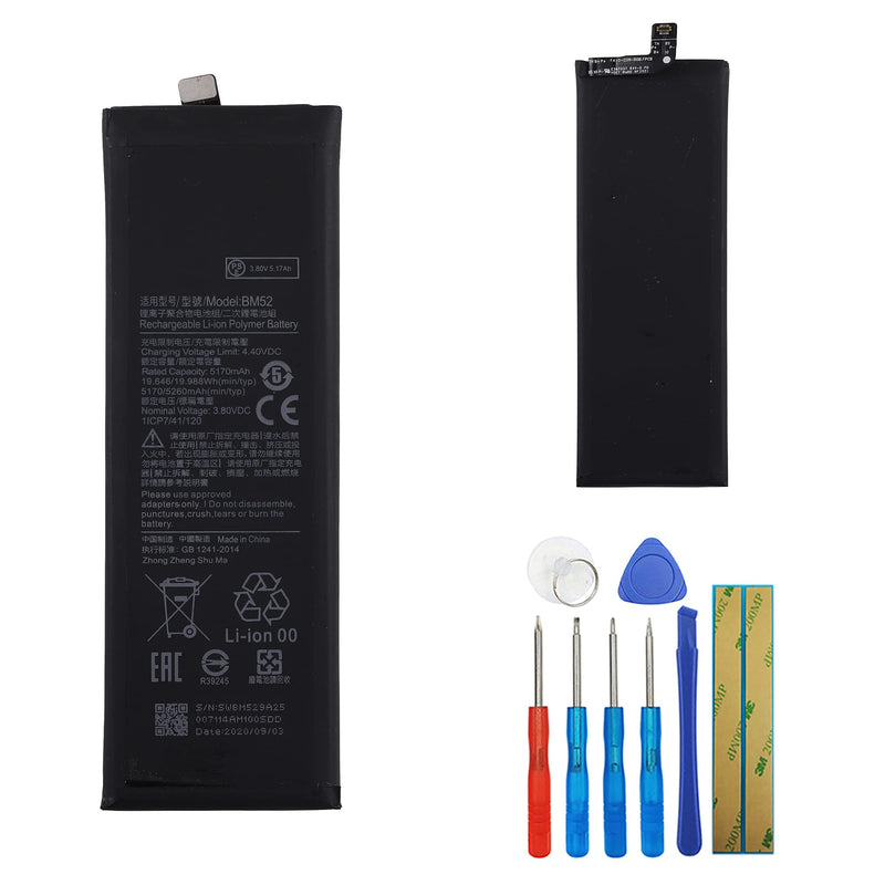 Replacement Battery BM52 Compatible with Xiaomi Mi Note 10 Lite Mi Note 10 Pro CC9pro with Repair Tool Kit