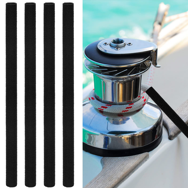 Lewtemi 4 Pcs Dock Line Chafe Guards 14 Inch Removable Chafing Guards for Dock Lines Black Rope, Eliminates Boat Line Squeaking and Protects Your Boat (14 Inch)