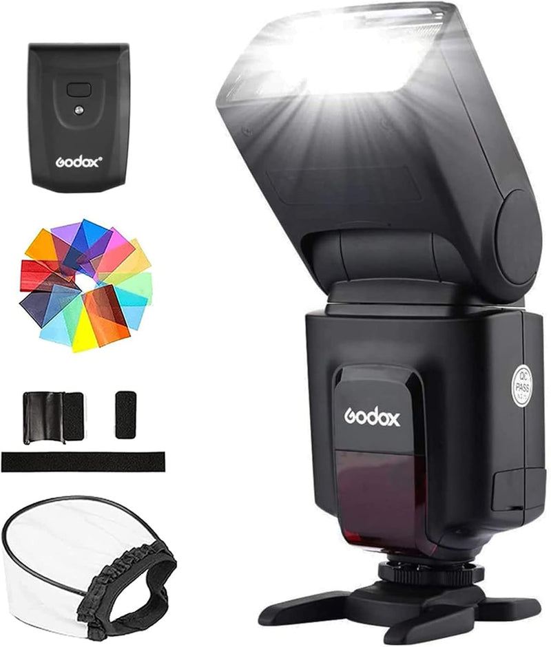 Godox TT520II Universal Hot Shoe Wireless Transmission Flash Speedlite | Built-in Receiver and RT Transmitter, Compatible for Canon Nikon Sony Olympus and Other DSLR Cameras with Standard Hot Shoe