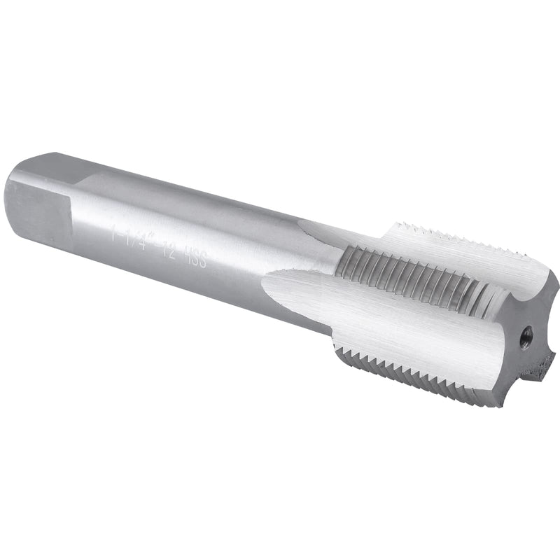 Burkit 1-1/4"-12 UNF Thread Tap Right Hand, HSS 1-1/4 x 12 UNF Straight Fluted Machine Tap