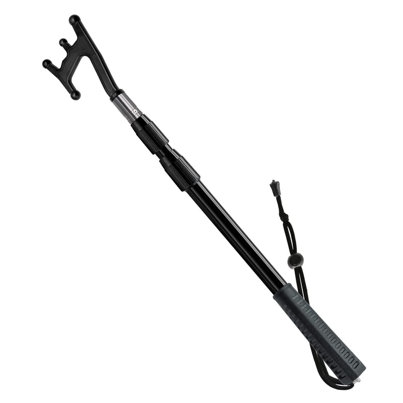SAN LIKE Boat Hooks for Docking Extension Pole Hook Telescopic Boat Pole with Luminous Bead, Lightweight Floating, Non-Slip Rubber Handle, Durable & Rust-Resistant 3.58 Feet-black