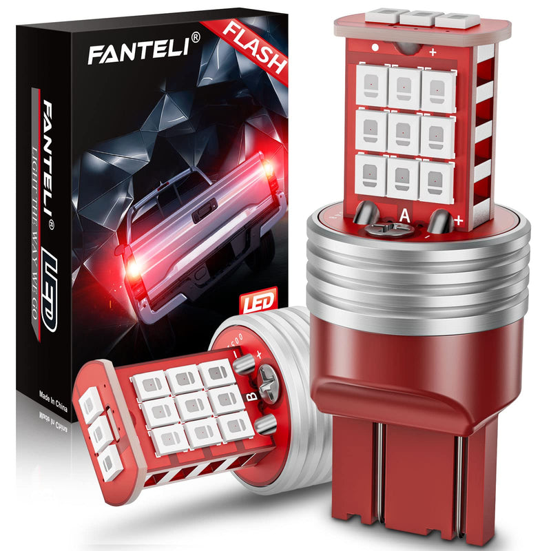 7443 LED Bulb Flashing Brake Lights, 300% Brighter 7440 7441 7444 7443R T20 W21W Plug and Play Strobe Blinking LED Stop Tail Lights, Brilliant Red 7443/7440