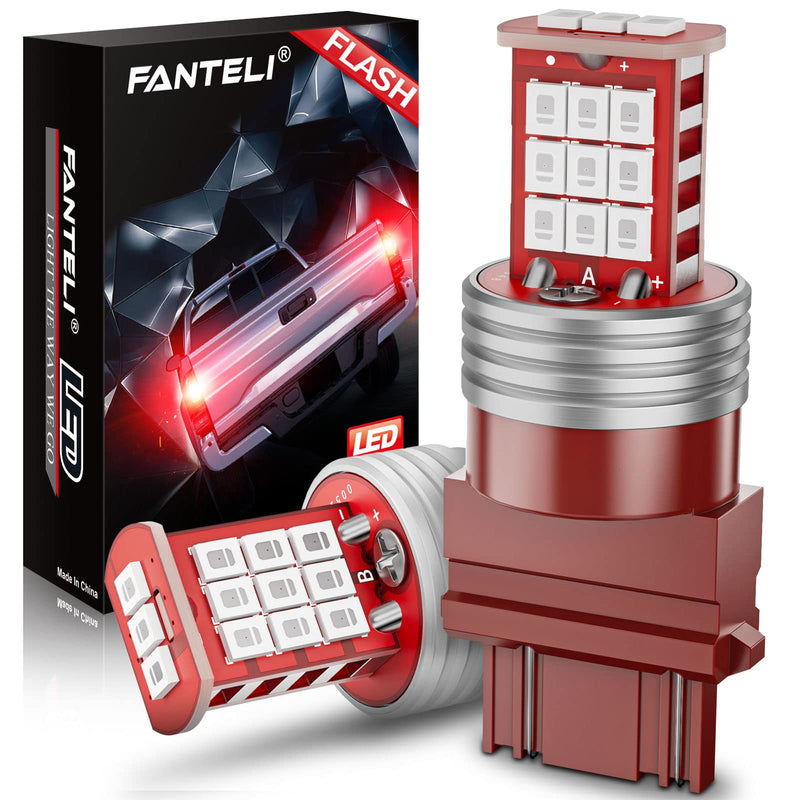 3157 LED Bulb Flashing Brake Lights, 300% Brighter 3156 3047 3057 3457 4157 4057 Plug and Play Strobe Blinking LED Stop Tail Lights, Brilliant Red 3157/3156