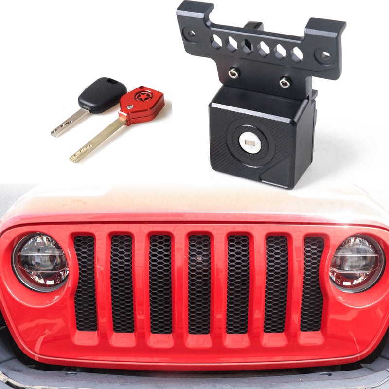 JL Hood Lock for Jeep Wrangler, Locking Hood Latches for Jeep Wrangler JL JLU 4XE, Anti-Theft Eliminate Hood Flutter, Aluminum (for 2018-2025 Jeep Wrangler JL JLU) For 2018-2025 Jeep Wrangler JL