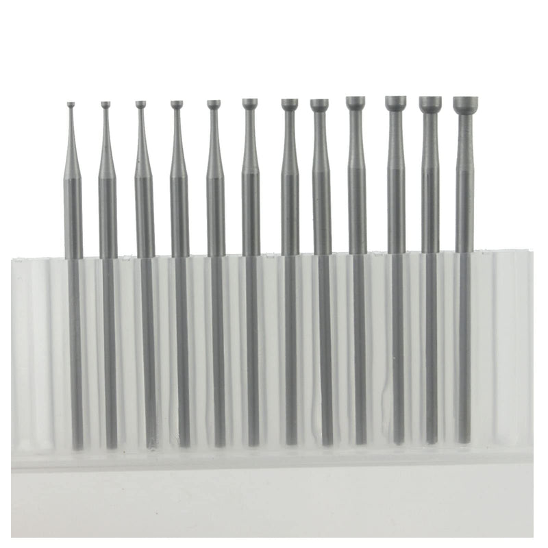 12 Pcs Round Cup Burr Set, 3/32'' Shank Wire Rounder Bits Jewelry Carving Bits (008-030)