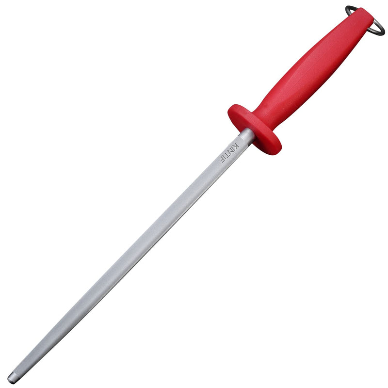 12 inch Sharpening Steel Honing Rod,Professional Knife Sharpeners,High Carbon Honing Steel, Fine Lines, High hardness,knife sharpening Red 12 inch