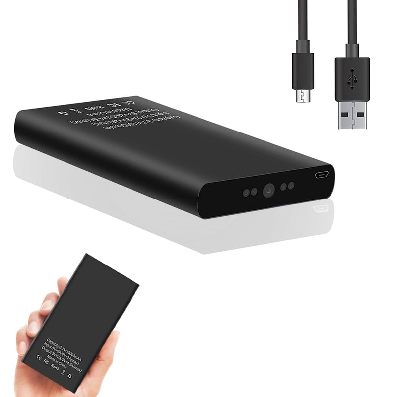 1080P 10000mAh Large Capacity Portable Power Bank Hidden Camera, 20 Hours Continuous Record Mini Security Nanny Spy Cam with Gravity Sensor/Motion Detection/Night Vision—No WiFi No Audio