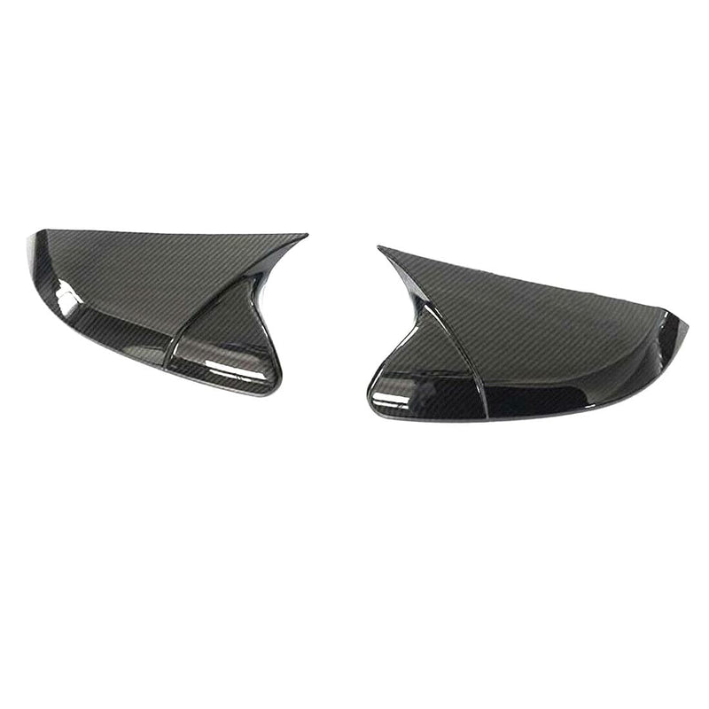 Side Door Mirror Caps Covers Compatible with Honda Civic 2016-2021 10th Generation Sedan Coupe Hatchback (Horn Style, Carbon Fiber Pattern) Horn Style
