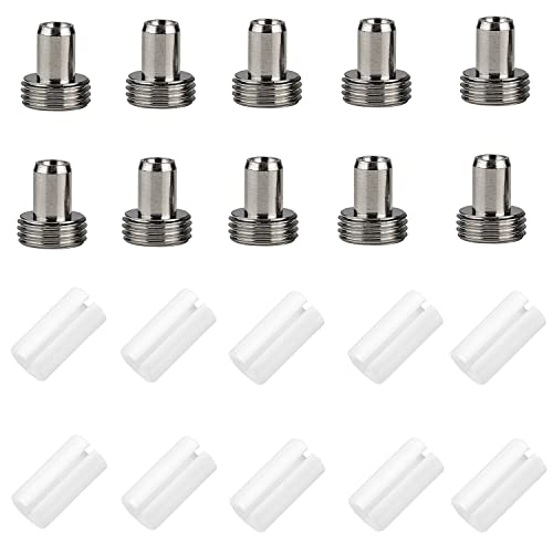 20PC Fiber Optic Tester Replace Accessories for VFL/OPM/OTDR Ceramic Core 10 pcs & Metal Head 10 pcs