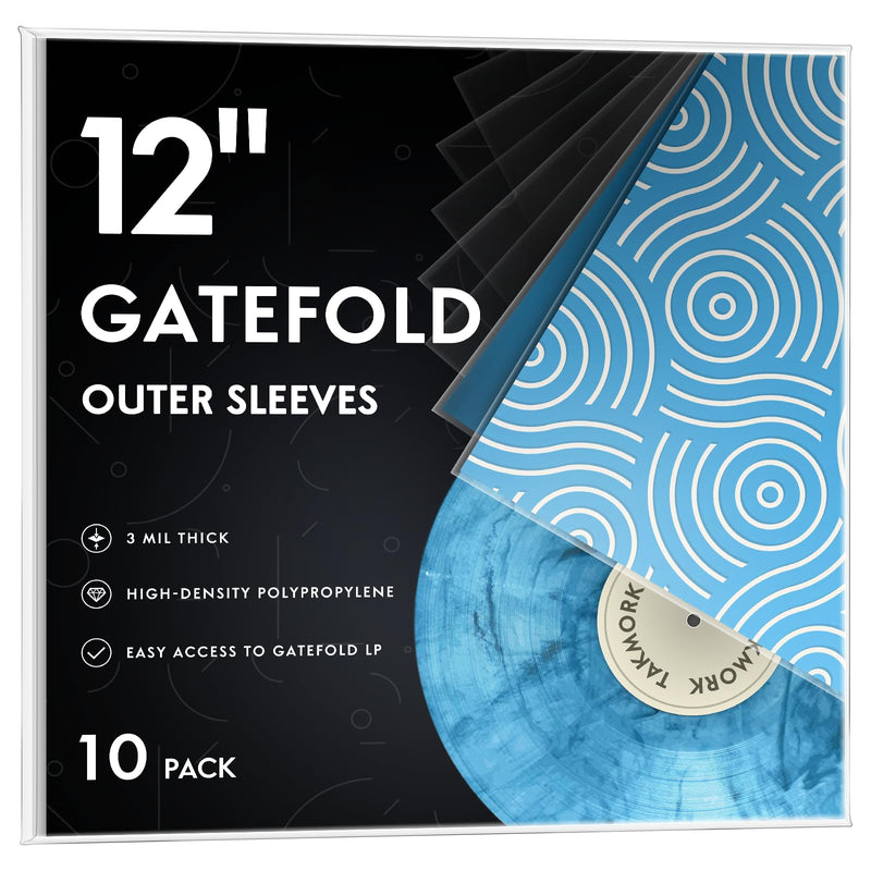 Gatefold Record Sleeves Albums Covers: 12 inch Vinyl Record Outer Sleeves 3 Mil Plastic Clear LP Protective Sleeves, 10pcs 10 pcs