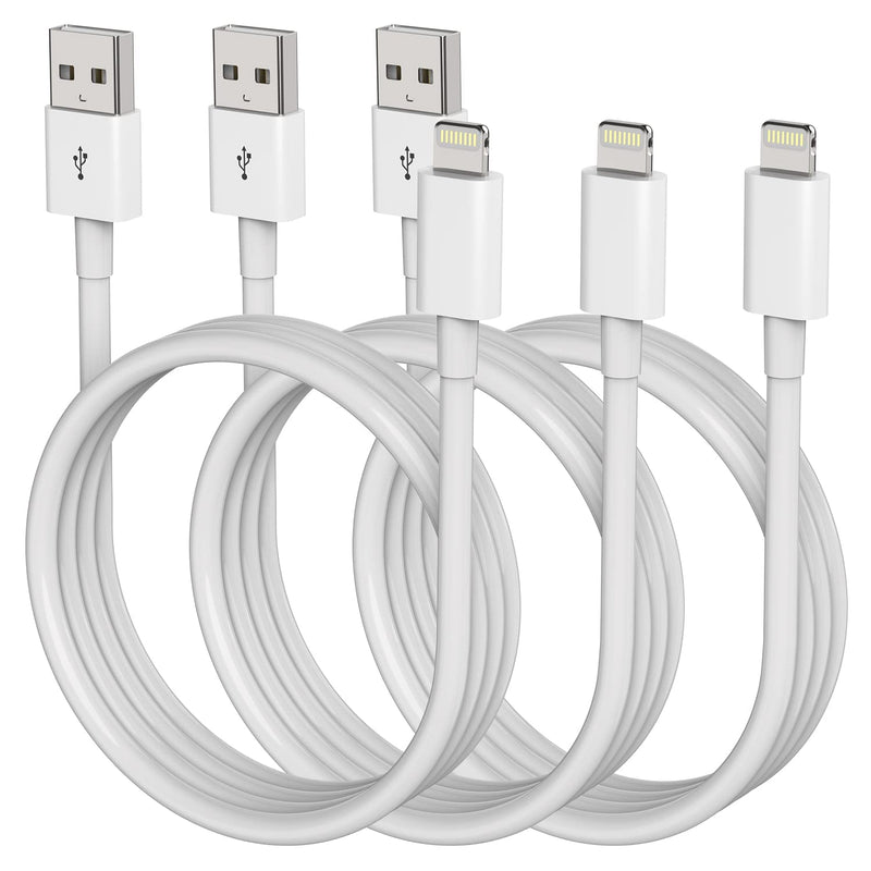 iPhone Charger 6 Feet Apple MFi Certified, Lightning Cable 6FT Fast Charging Cord Compatible with iPhone 14 13 12 11 Pro Max XR XS X 8 7 Plus 6S / iPad/Airpods (3 Pack) 3 Pack