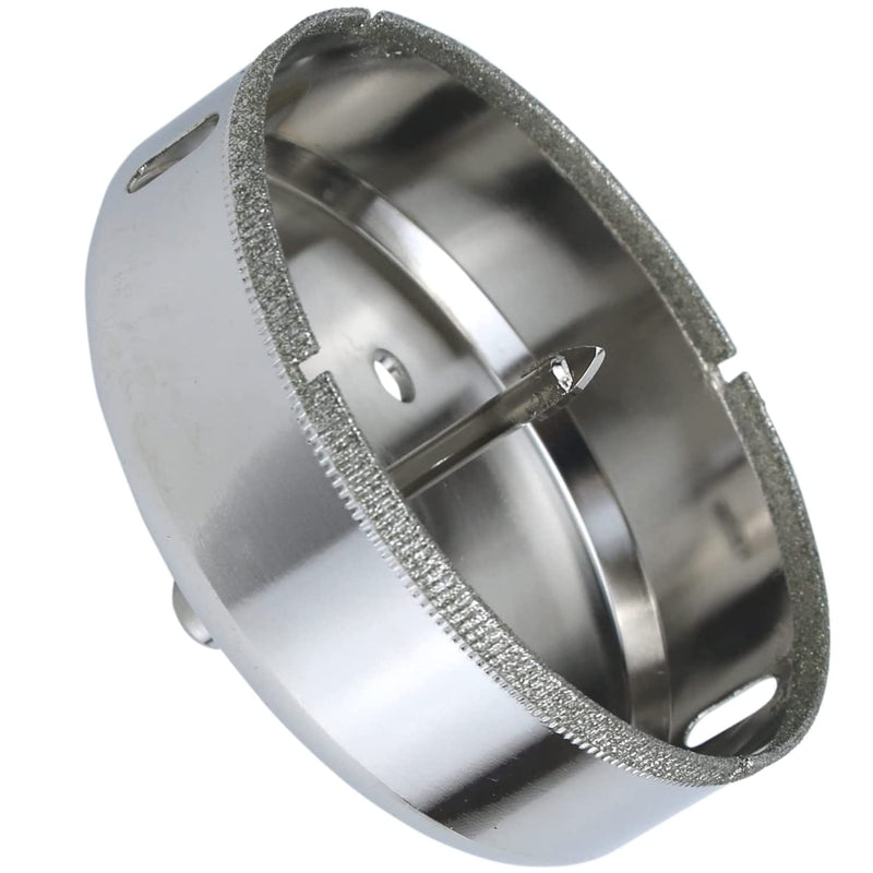 Drilax 4" Diamond Hole Saw | 1.5" Cutting Depth | Removable Pilot Pin & Triangular 3/8" Shank | Drilling for Ceramic, Porcelain, Tile, Quartz, Granite, Marble | Large Vent, Duct & Recessed Light Holes 4 inch