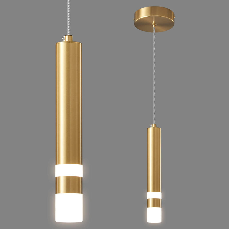 Modern Pendant Light Kitchen Fixture Dimmable LED Gold Mini Pendant Lighting fo Kitchen Island Bedroom Bedside Table Small Pendant Lights (1-Pack) 1-Pack