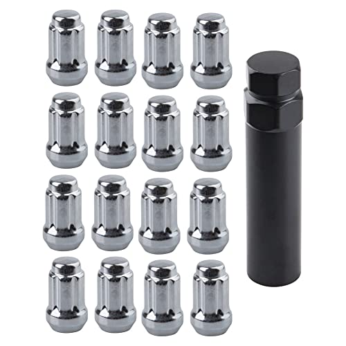 Tusk Tapered Spline Drive Lug Nut Kit with Lug Nut Key 12mm x 1.50mm Thread Pitch (16 Pack) Chrome Compatible with Polaris RZR/Ranger/General/Compatible with Can-Am Maverick X3