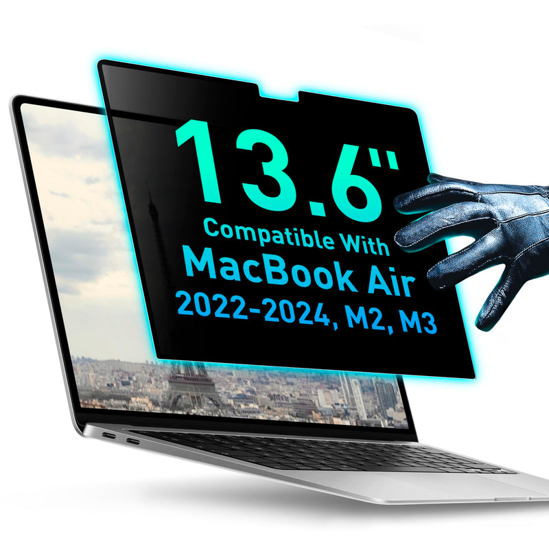 Magnetic Privacy Screen Compatible with MacBook Air 13.6" 2022, 2023, 2024, M2, M3 Anti-Blue Light Laptop Screen Protector Filter Blue Light Blocking Filter For MacBook Air 13.6" (2022-2024, M2, M3)