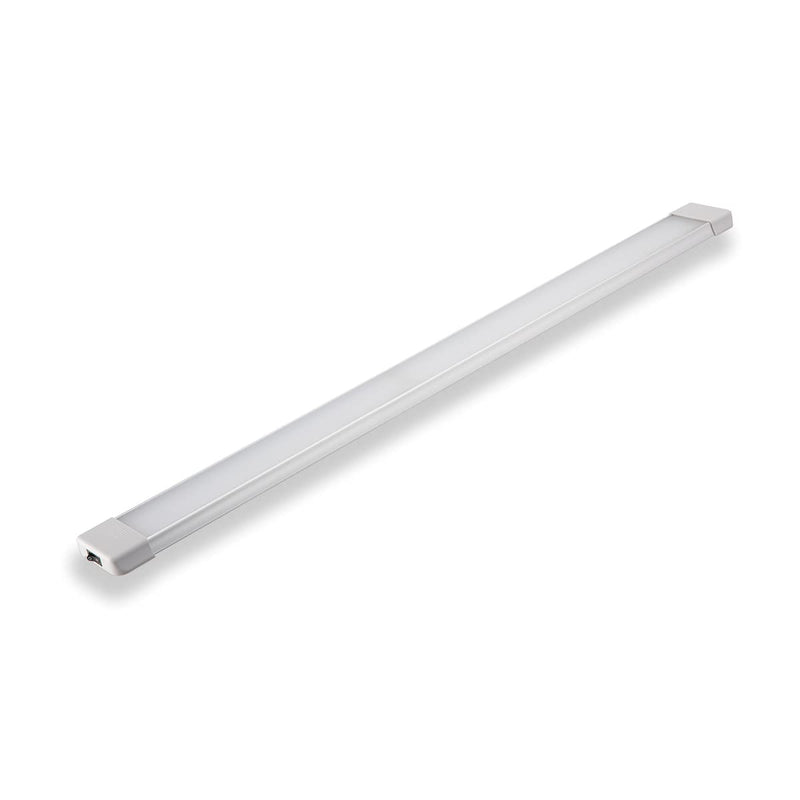 LED Interior Utility Light Fixture 30.3" x 2.6", High Lumen-Output Low Current Draw Energy Efficient, Frosted Lens 6000K Cool-White Even Diffused Beam, On/Off Rocker Switch 12V-24V DC, 1-Pack 30.3" x 2.6"
