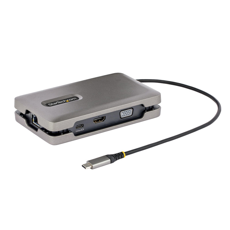 StarTech.com USB-C Docking Station for Windows and ChromeOS, Dual Monitor 4K 60Hz USB-C/HDMI or 1080p VGA, HDR10, USB 10Gbps Hub, 100W Laptop Charging, GbE - TAA dual video 2 x USB-A | 1 x USB-C