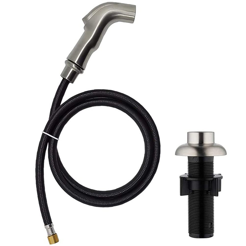 Kitchen Sink Sprayer Replacement, Universal Side Sprayer with Hose and Holder, Pull Out Spray Head, Brushed Nickel