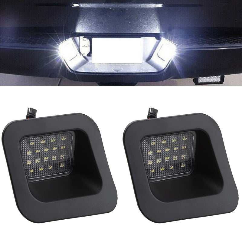 License Plate Lights Fits for 2003-2018 RAM 1500 2500 3500 Pickup, Set of 2 Truck Number Lamps Assembly Led Tag Light Kit, 6000K White
