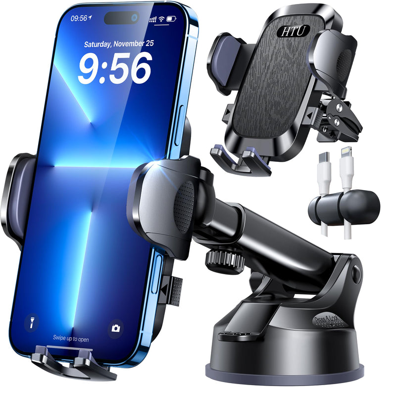 【Upgraded Strongest Suction & Pro Military-Grade Certs 】Ultimate Car Phone Mount【360°Rotatable Suction】Cell Phone Holders Truck Stand for Dashboard Windshield Vent for iPhone 17 Pro Max Samsung,Black Black