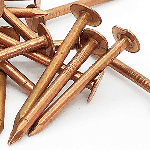 – 1.5 Inch – Pure Copper Nails for Roofing, Flashing, Finish & Boat – 1.5” (38mm) Long – 3/8” nail head – Quality Solid Copper Clavos nail – Package Quantity (100) 100