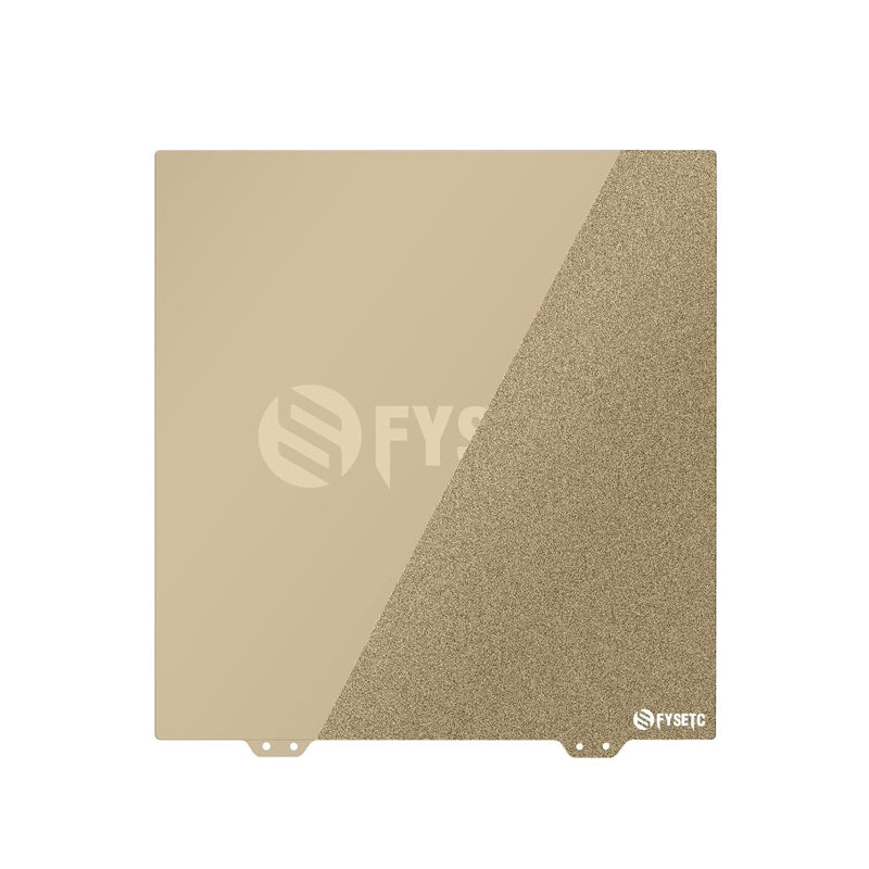 FYSETC CR-6 SE Print Bed - PEI Build Plate: Double-Sided Smooth - Textured PEI Sheet Heated Bed Cover 254x 245mm/10x9.64inch Flexible Removable Spring Steel Printing Surface with Bottom Sticker -Gold 254*245mm 2