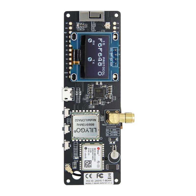 LILYGO T-Beam Meshtastic LORA32 915MHz ESP32 TTGO Development Board WiFi BLE CH9102F Chip Soldered OLED Module Meshtstic Version