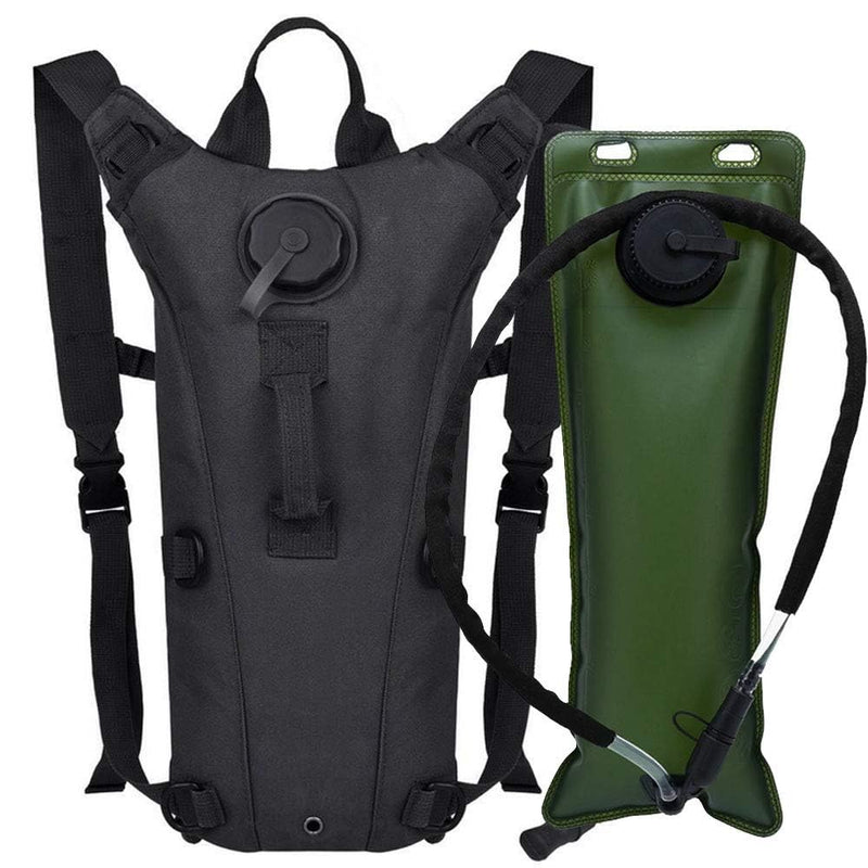 ATBP Running Hydration Vest Pack Tactical 3L Water Bladder Backpack Bag for Cycling Marathon Hiking Daypack Men & Women Black A