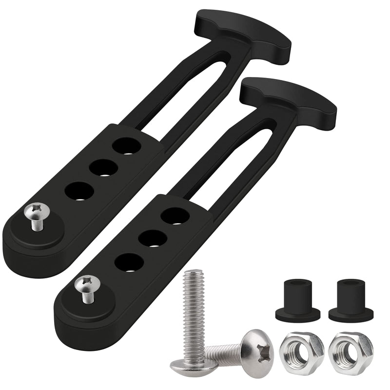 2 Pack Boat Telescoping Ladder Rubber Strap, Boarding Fixed Lock Belt Adjustable 4-Hole Installation for Pontoon Boat Yacht Roof RV Folding Ladder 2 Pack, Black