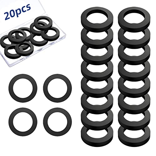 20Pcs Oil Resistant Rubber Washers 1 1/2" OD x 1" ID x 1/8" Thickness Black Neoprene Industrial Flat Rubber Spacer 20