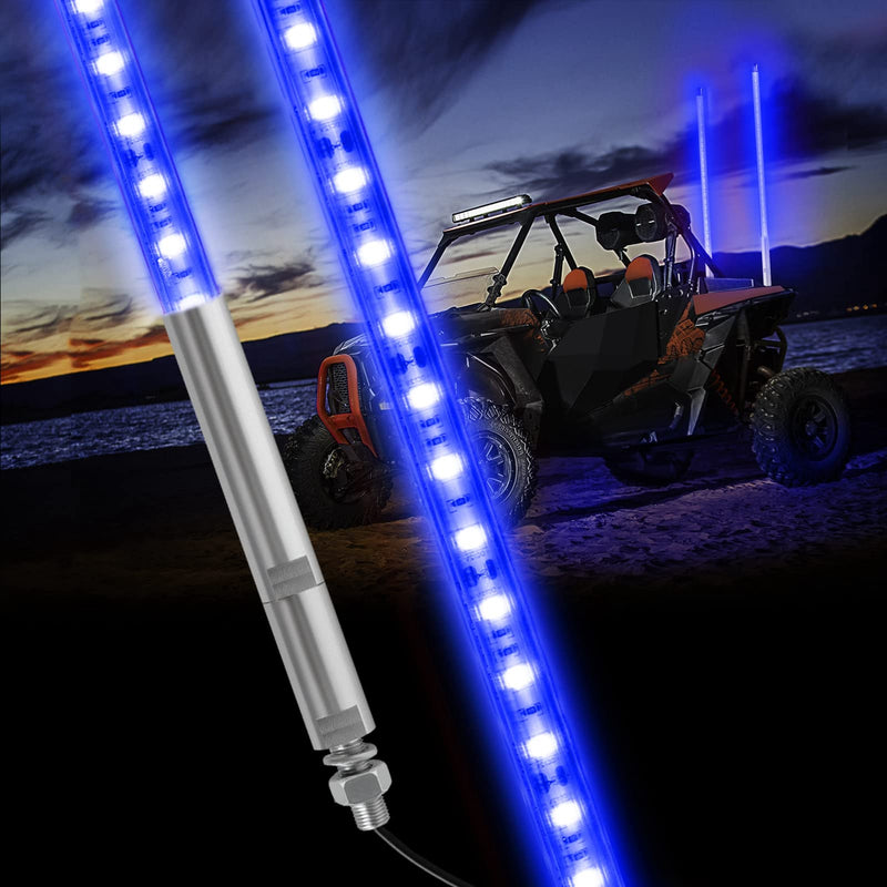 4FT LED Whip Light, DING.PAI 1.2M Blue LED Lighted Whip Antenna for UTV ATV RZR Can-Am Off-Road Vehicle Truck (1 PC) 4FT-1PC