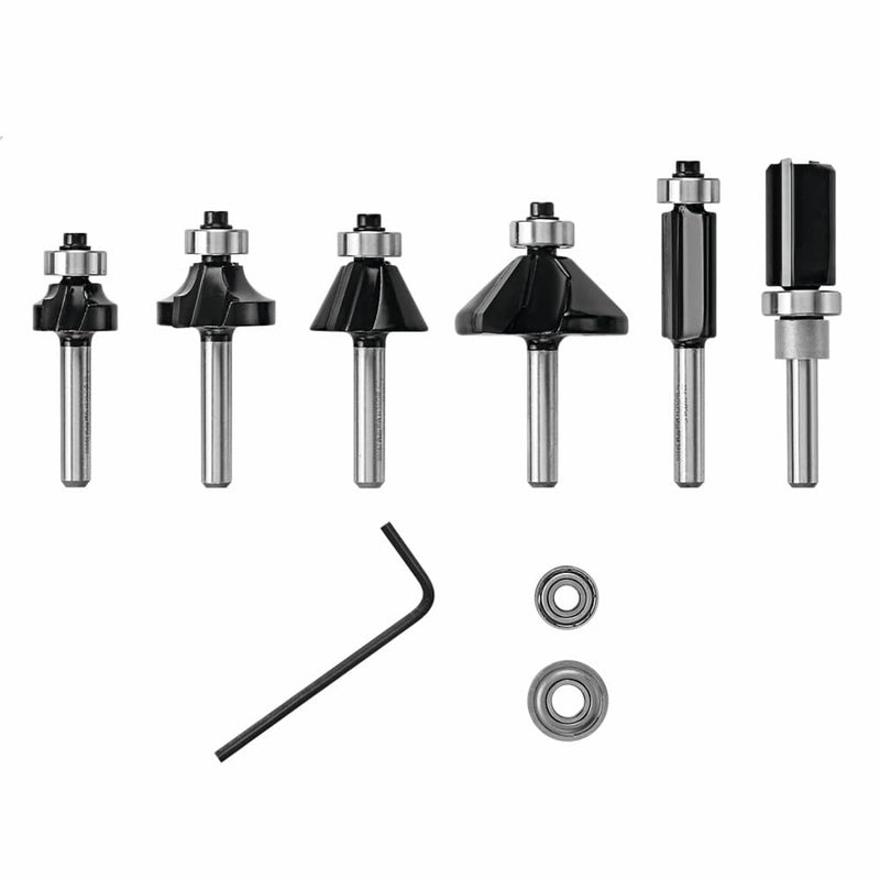 Bosch RBS006TES 6 pc. Carbide-Tipped Trim and Edging Router Bit Set 6 pcs