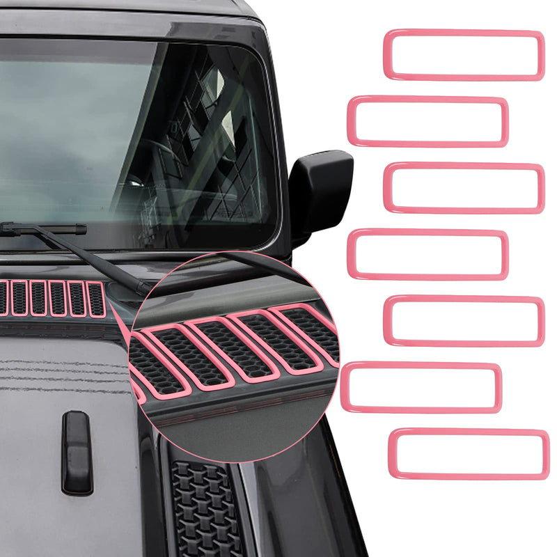 Hood Vent Cover Cowl Panel Vent Cover Trim Fit for 2018-2025 Jeep Wrangler JL JLU & Gladiator JT Exterior Accessories (Pink) Pink