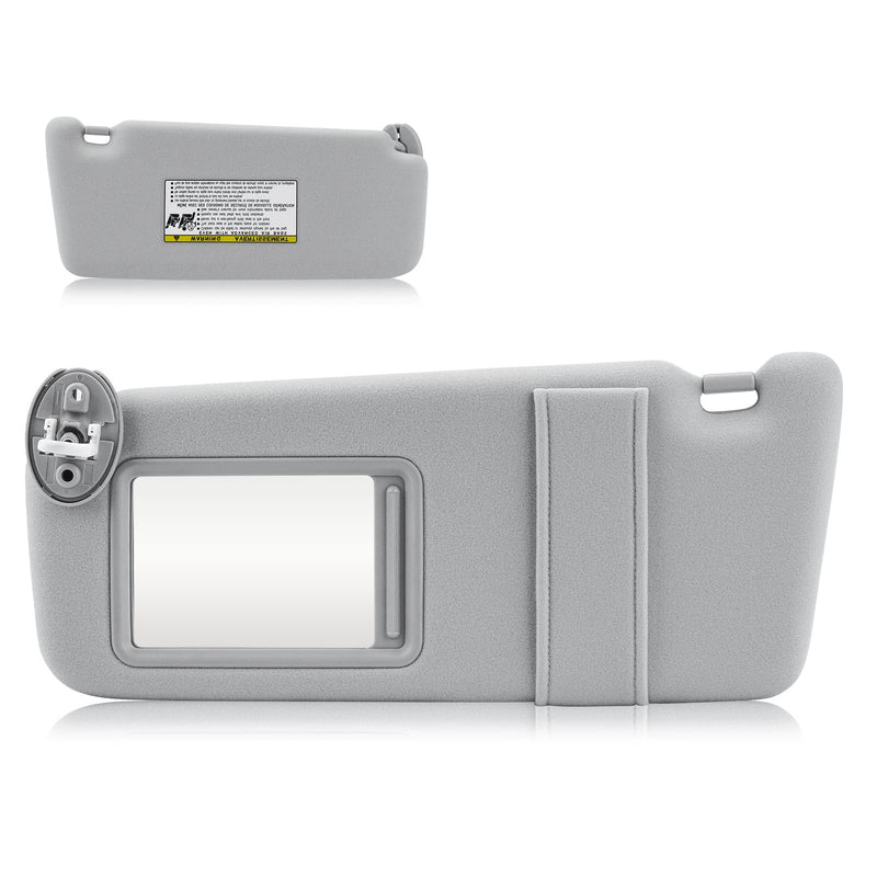 Sun Visor with Light for 2009-2016 Toyota Venza with Sunroof, Left Driver Side Gray Sunvisor Replacement 74320-0T021-A1 (Grey) Left - For Venza w Sunroof Grey