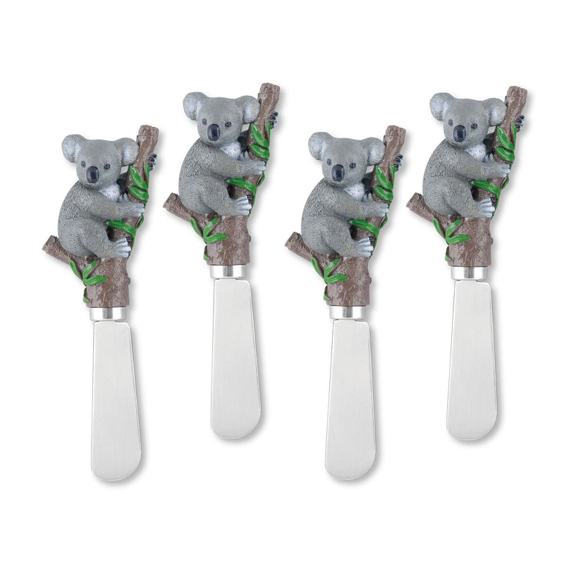 Supreme Housewares Koala Cheese Spreaders, Hand-Painted Resin Handles with Stainless Steel Blades for Spreading Cream Cheese, Butter, Jam, or Sandwich, Set of 4