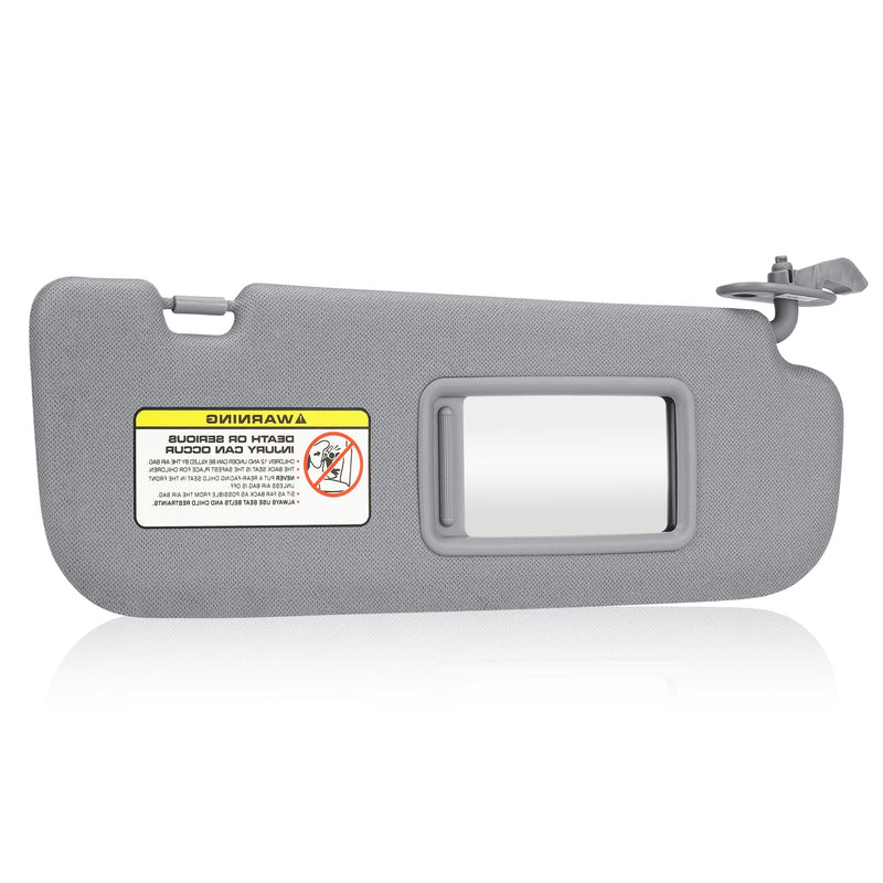 Gray Passenger Right Side Sun Visor Replacement Compatible with 2011 2012 2013 2014 2015 Hyundai Elantra Replace 852203X000TX Grey