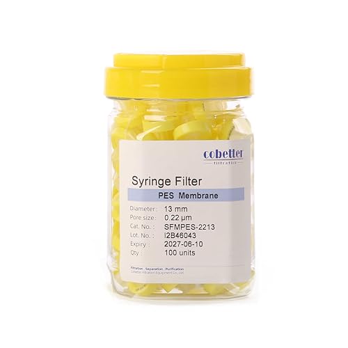PES Syringe Filter, 0.22μm 13mm, Hydrophilic, Non-sterile, PK of 100