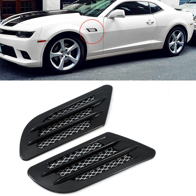 1 Pair Auto SUV Universal Car Side Mesh, Universal Car Side Mesh, Vent Air Flow Fender Decoration Sticker, Car Side Mesh Vent Decoration Fit for All Cars (Black) Black