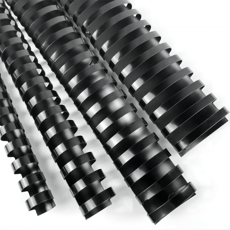 HOUYEE 40 Pack Multi-Size Ring Binding Combs: 5/8 Inch, 1 Inch, 1-1/2 Inch, Letter Size Black Plastic Spines Multi Size，40P