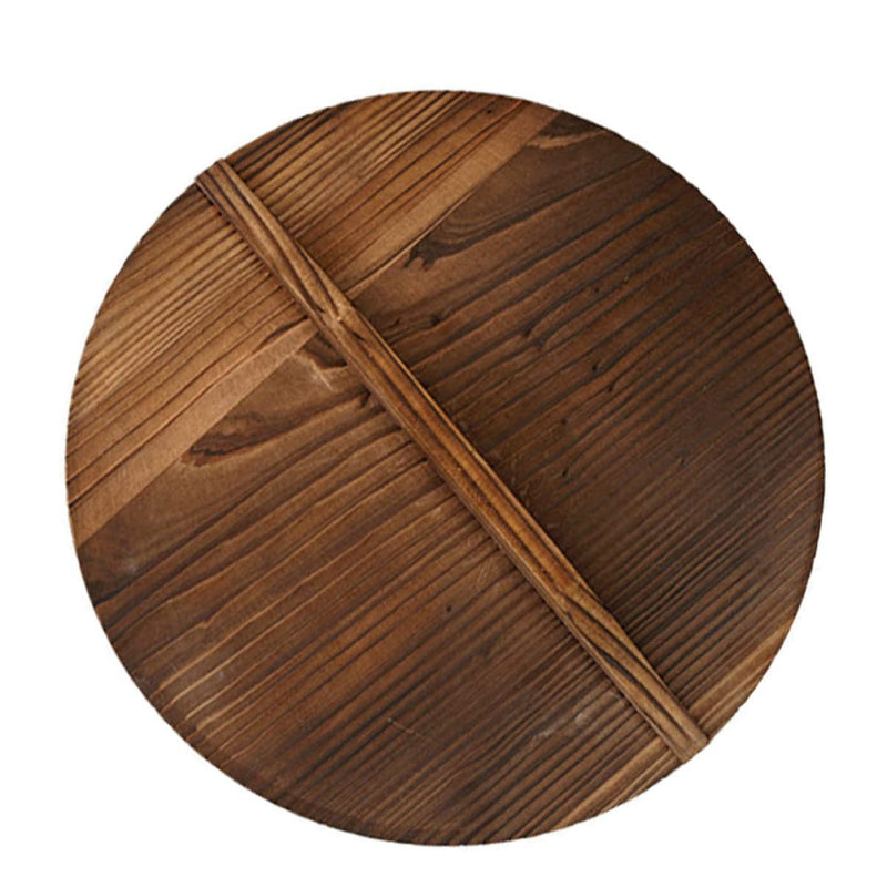 Cabilock Wooden Wok Lid 15 Inch Cast Iron Pan Cover with Handle Anti-Overflow Pot Protector for Stove Top Cooking Lightweight Kitchen Lid for Wok Pot and Pan 38X38CM Random Color